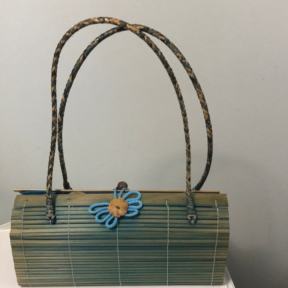 Vintage bamboo slat purse